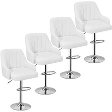 Bar Stools Set of 4, Adjustable Barstools, Counter Height Stools with Back an...