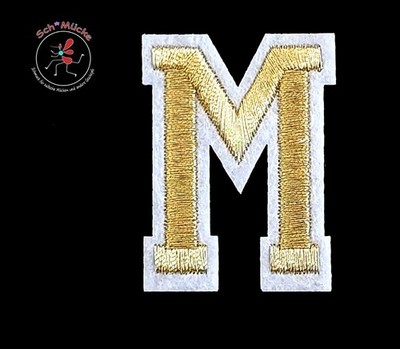 Aufbügler Buchstaben 5 cm gold Alphabet ABC Patch Name Initialien Applikation