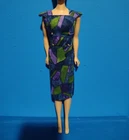 Vintage Look Dress For Barbie, Sheath With Gold Buttons, Stained Glass