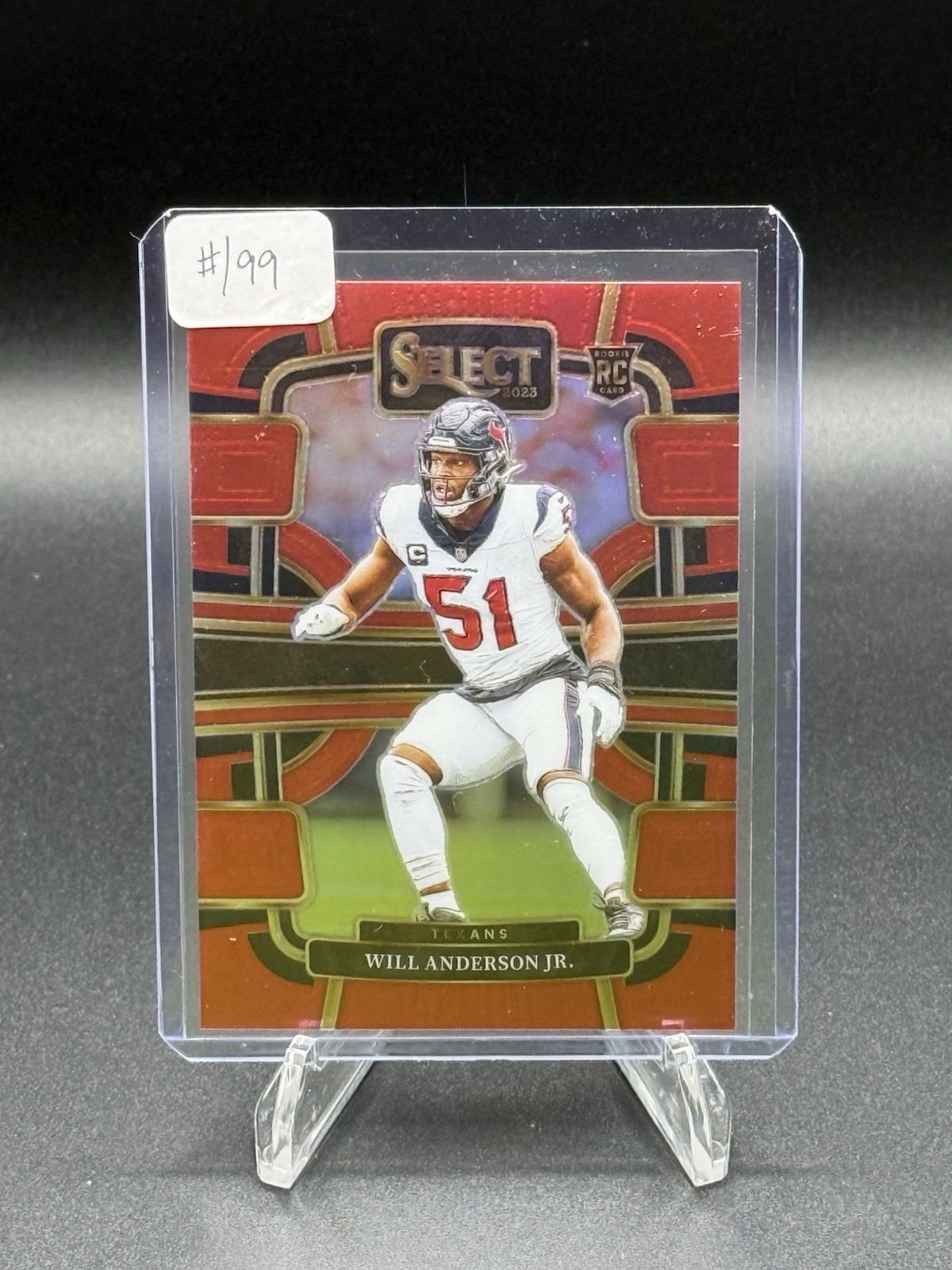 2023 Panini Select Concourse Red Prizm #40 Will Anderson Jr RC #/99