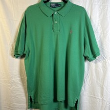 POLO RALPH LAUREN Men's Kelly Green Pink Pony Short Sleeve XXL Golf Polo Shirt