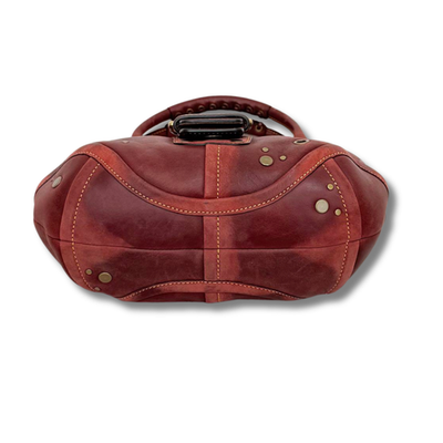 バッグ Coach Soho Burgundy Studs Leather Bag Coach Soho Burgundy Studs Leather Shoulder Bag Handbag Vintage