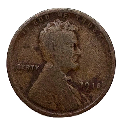 United States 1918 Lincoln Wheat Cent Bronze KM 132 Good Hole Filler