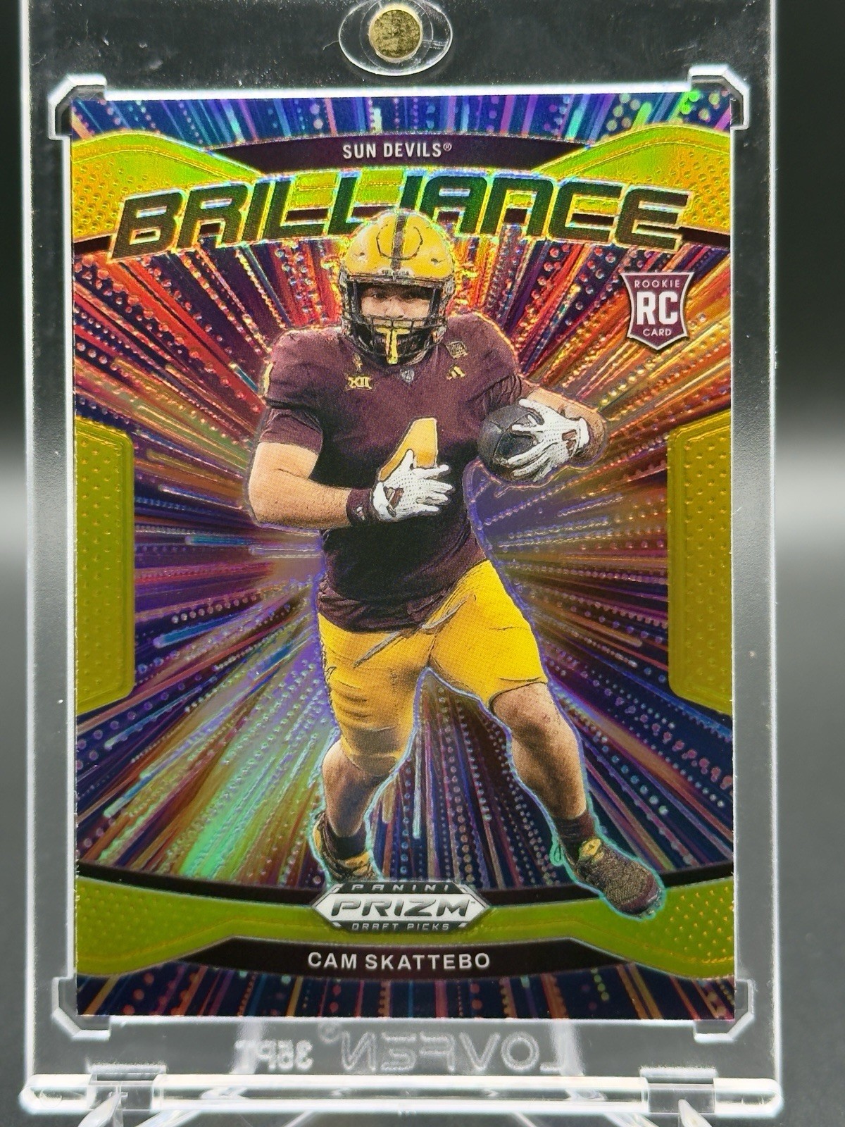 2025 Prizm Draft Picks Cam Skattebo RC Brilliance Gold /10