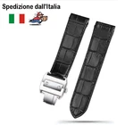 Leather watch strap for Cartier Santos 100 black brown 23mm python ita
