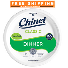 Chinet Classic Dinner Paper Plates, 10.375", 165 ct.