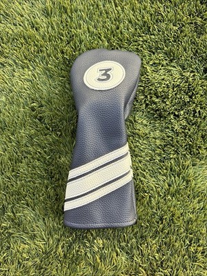 Generic 3 Headcover Dark Navy Blue White Strips