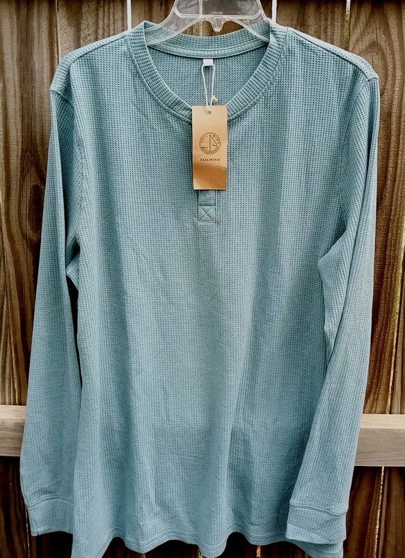 NEW Sailwind Men's Blue Waffle Crew Neck Casual T-Shirt Size XLarge