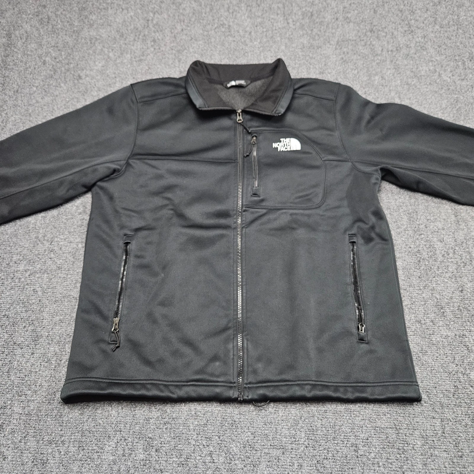 North Face Apex Softshell Jacket L Black Full Zip Fleece Lined Outdoor