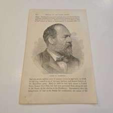 Portrait Of President James A Garfield c. 1879 Engraving (404)