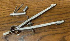 K&E Co. Vintage 6" Metal Compass Drafting Tool Keuffel and Esser Made in Germany