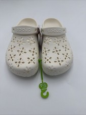 Crocs Classic Floral Cutout Clogs Chalk Women's 7/ Mens 5 NWT