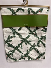 Kate Spade Pine Needles Table Runner NWT Cotton White Green Holiday 72x15