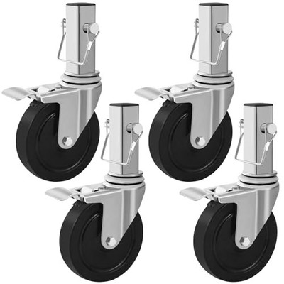 5 inches Scaffolding Wheels Set of 4, Baker 5''x1-1/4'' Square Tube Stem