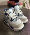 Air Jordan 4 Retro Athletic Shoes ‘Military Blue’ Toddler Bq7670 141 - Size 5C