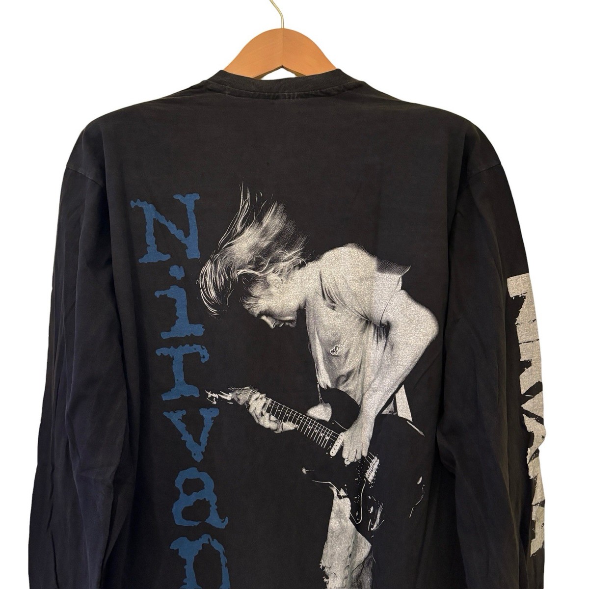 Vintage Nirvana 90's Kurt Cobain Long Sleeve Shirt Size XL REPRINT