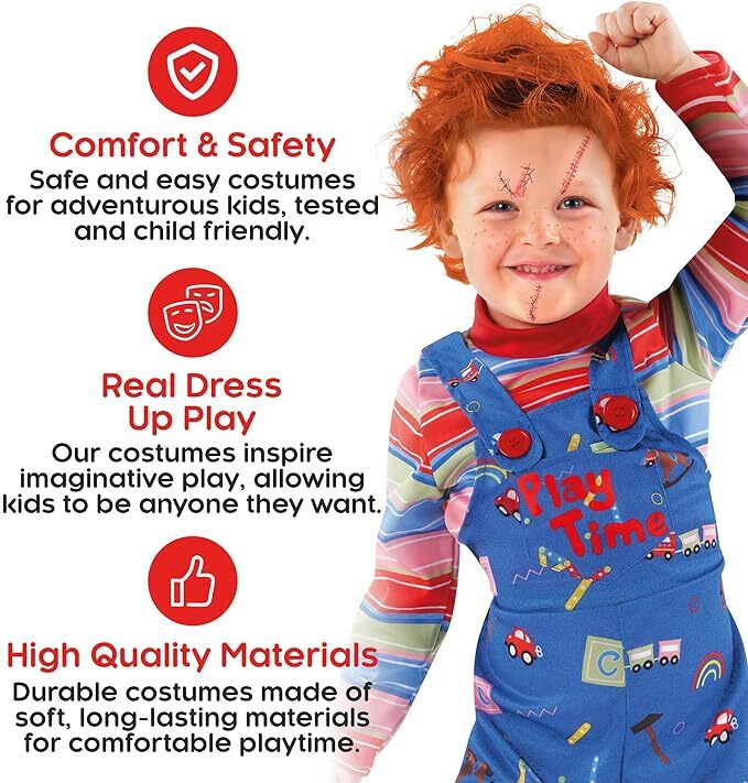 Toddler Chucky Costume Infant Boys Horror Doll Killer Halloween
