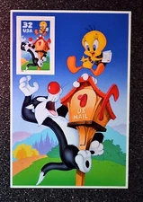 1998USA #3204c 32c Sylvester & Tweety - Panel With Die Cut Single