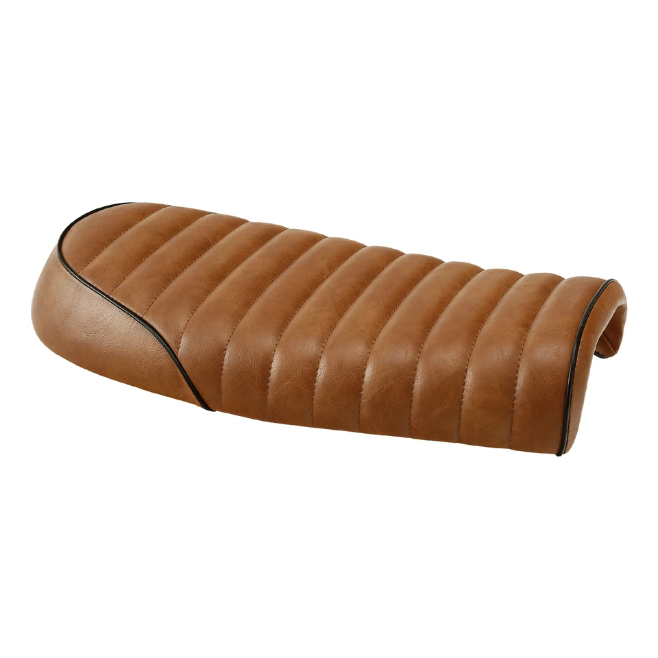 Cojín de asiento de corredor café sillín plano vintage para Honda CB400/750 CG Yamaha XJ GN Foto 4 de 4