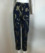 Vtg Moschino 90s Gold Logo Blue Jeans XS