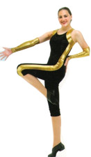 Hot Streak Child Medium Dance Costume Lyrical Capri Unitard Jumpsuit w/Mitts New