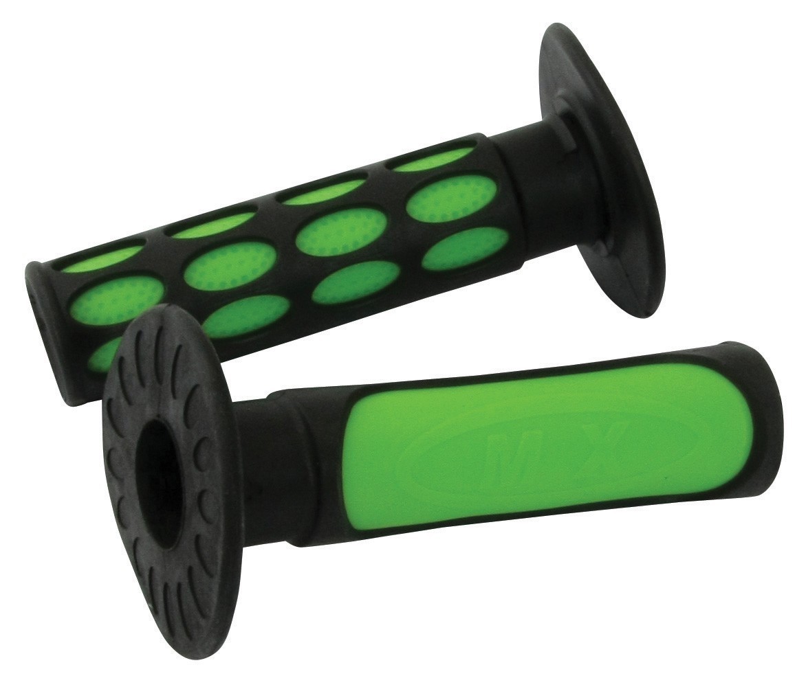PAIR MX DUEL DENSITY TWO TONE GRIPS - GREEN / BLACK