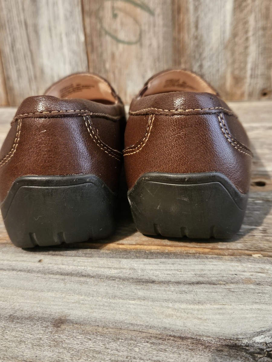 Naturalizer Jonella Leather Brown Stitch Loafer Shoes Womens Size