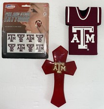 Texas A&M University Aggies Lot Peel & Stick Tattoos Koozie Wood Cross Decor
