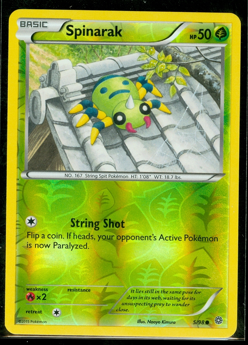 Pokemon SPINARAK 5/98 - XY Ancient Origins - Rev Holo - MINT