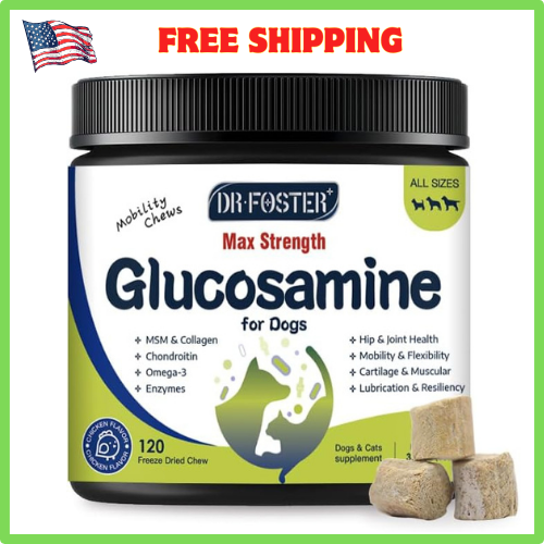 Glucosamine for Dogs/MSM&Collagen,Chondroitin,Omega-3,Enzyme/Hip ... - Glucosamine For Dogs With Joint Cartilage Damage