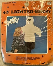 Halloween 42 Inch Lighted Ghost Inflatable Vinyl Beachwood Ltd. Vintage