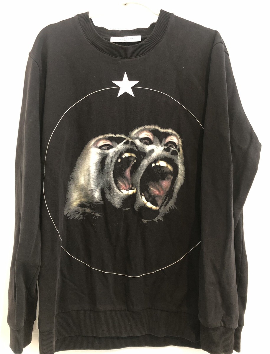 Givenchy Crewneck Sweatshirt Star Monkey Brothers Black Givenchy Crewneck Sweatshirt Star Monkey Brothers Black
