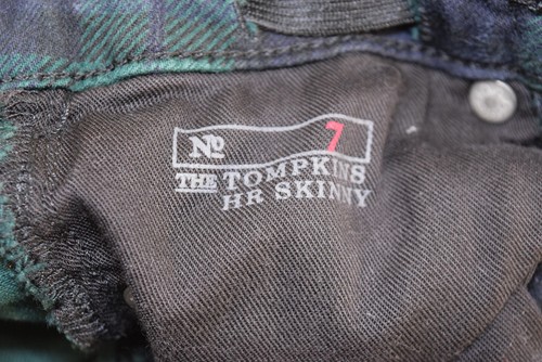 Polo Ralph Lauren TOMPKINS SKINNY Slim 5 Pocket Pants Black Watch Plaid BOYS S 7 - Picture 11 of 16