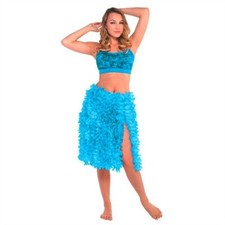 Adult blue floral hula skirt