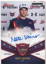 NATE SAVINO 2019 BOWMAN BASEBALL FACTORY #UAN-17 AUTO AUTOGRAPH MINT