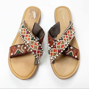 beaded strappy sandals