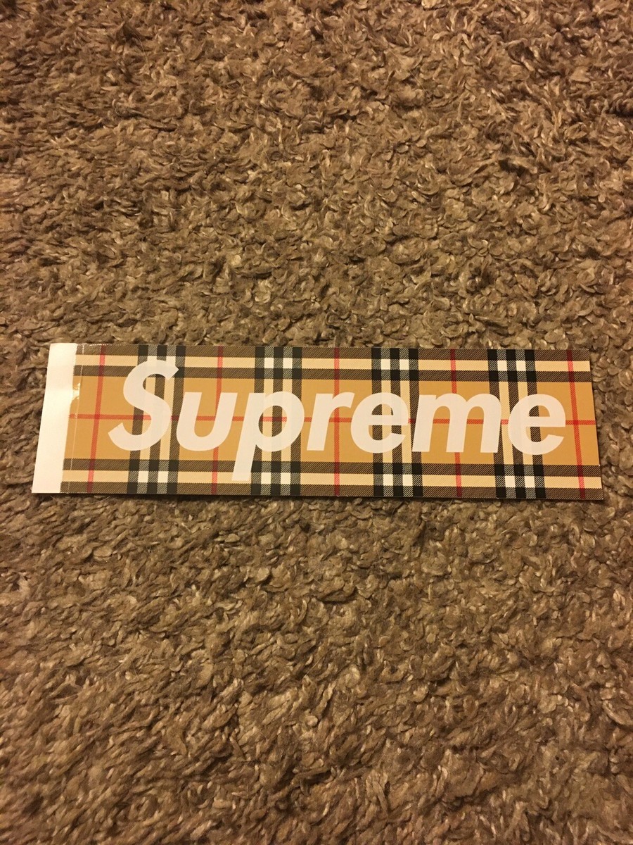Supreme Burberry Box Logo Sticker Classic Beige 100 Supreme Burberry Box Logo Sticker Classic Beige 100