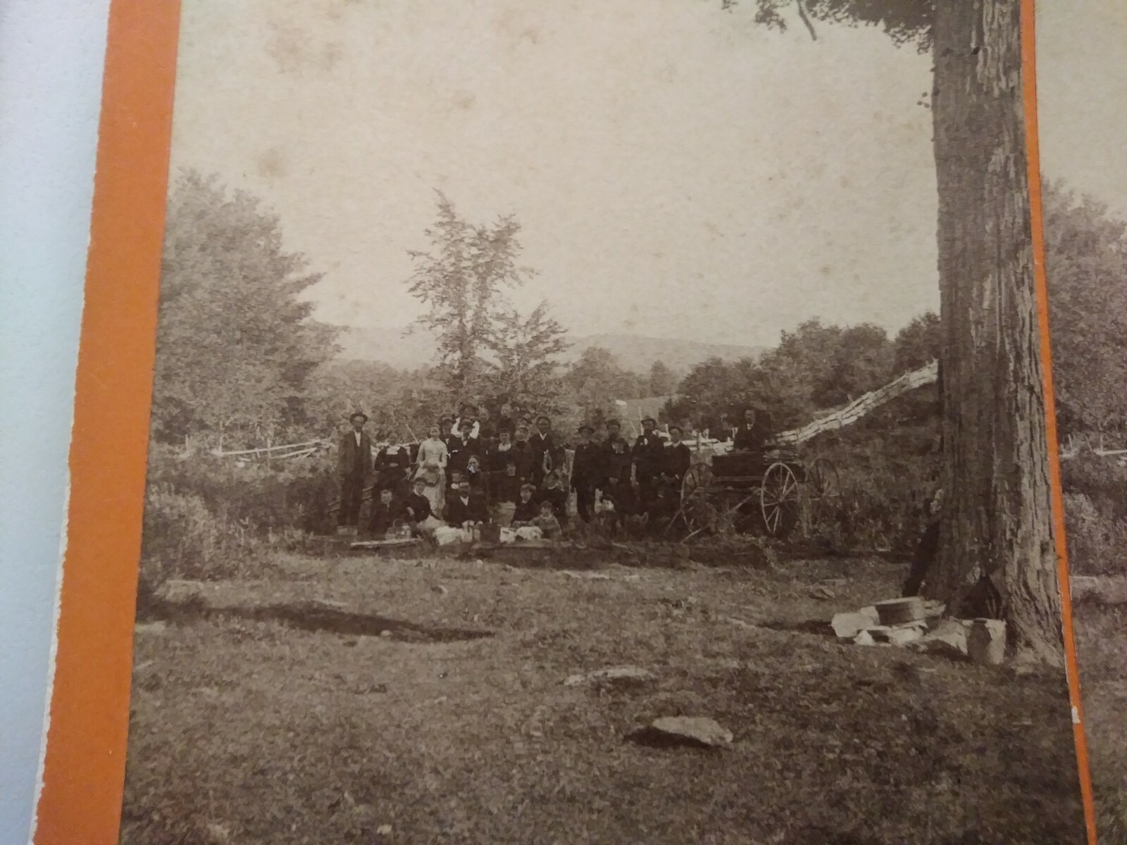 Group of People Laconia New Hampshire H. Tebbetts Stereoview