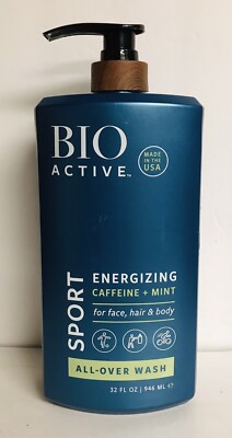 Bio Active ~ Sport Energizing Caffeine and Mint All-Over Wash for Wash 32 fl oz 