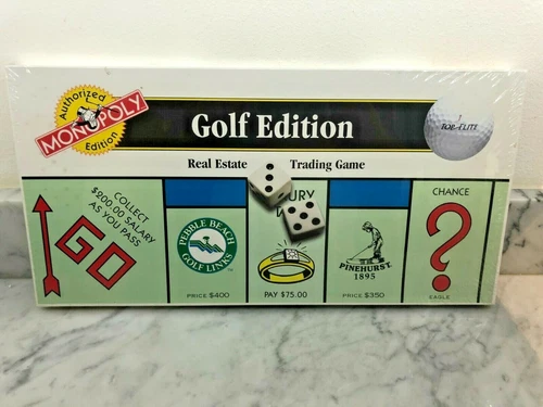 Monopoly Golf VTG 1996 New Sealed Authorized Edition Board Game Parker Brothers
