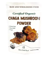 Cherie Sweet Heart Certified Organic Chaga Mushroom Powder Tea Supplement 3.5 oz