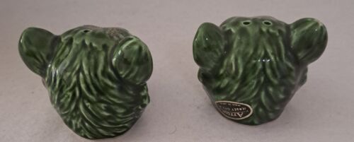 Bear Head Salt & Pepper Shakers Tray Green Arrow Jersey City NJ Vintage Japan - Picture 4 of 6