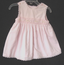 Vintage Baby Luxuries Infant Girl Pink Smocked Dress Size 3-6 Months