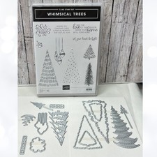 Stampin Up WHIMSICAL TREES Christmas Holiday Rubber Stamps Dies