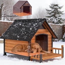 Large Outdoor  Indoor Insulated Heated Dog House with Adjustable Low-Voltage