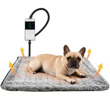 Heated Cat Pad 18x18 Heating Pad 6-Temp 5-Timer Chew-Proof Washable