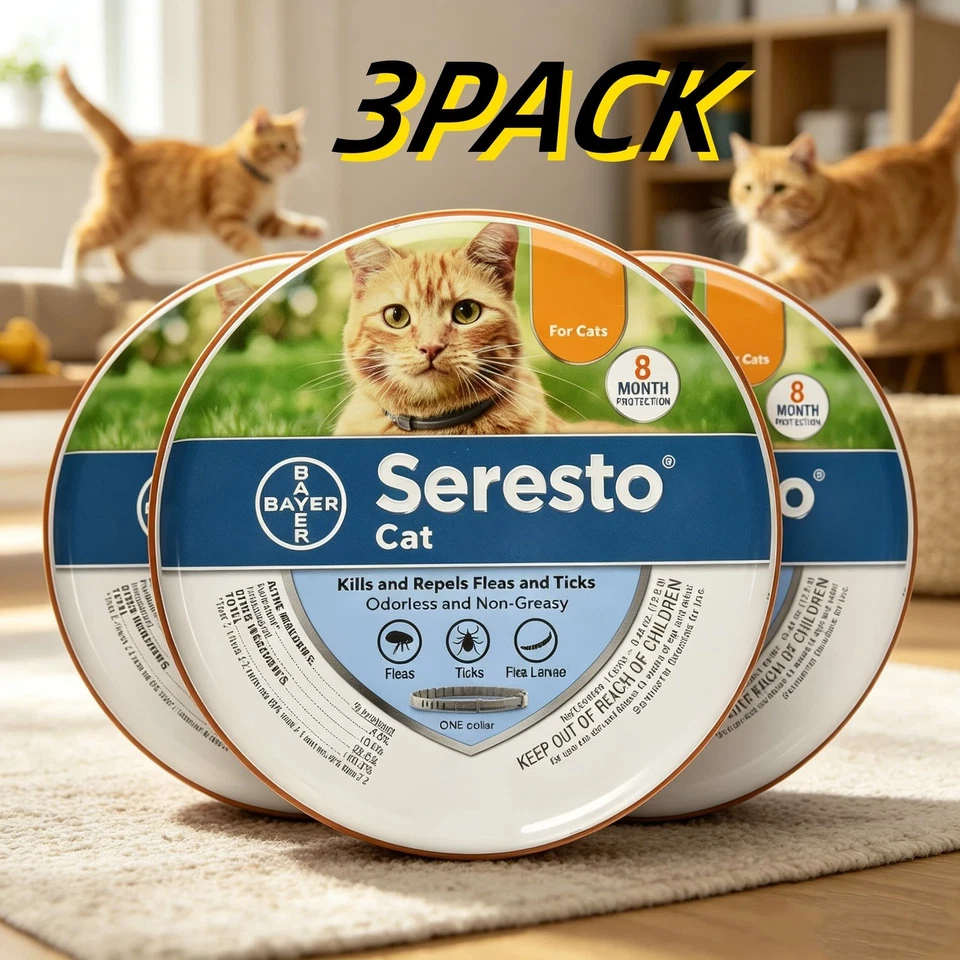 1/2/3PACK Adjustable Cat Collar for Cat Soft Durable Comfortable Pet Collar US - Image 4 of 4