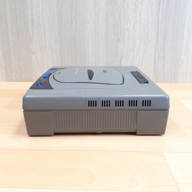 Sega Saturn Console with HORI Fighting Stick 2 controllers & 4 games Japan Gray