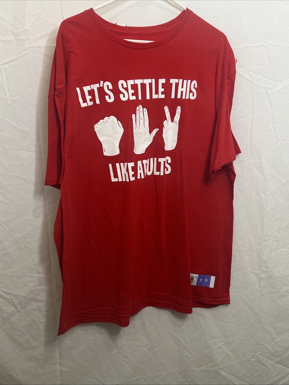Tshirt Mens 2XL Red Rock Paper Scissors Short Sleeve Crew Neck-image