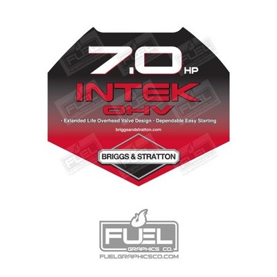 Briggs and Stratton Intek 7 HP Lawnmower Engine Cover Premium Vinyl Decal